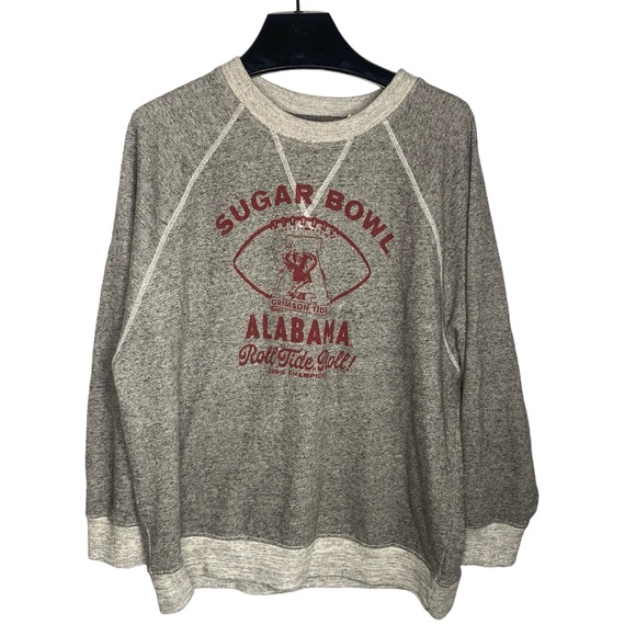 TAILGATE Oversized Alabama Gray Sweatshirt Sugar Bowl Retro Roll Tide Roll Sz M - Picture 1 of 9